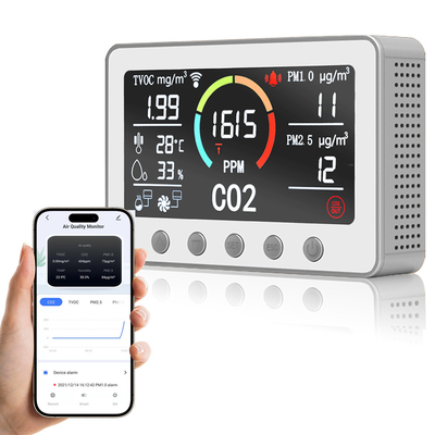 좋은 가격 12V WiFi IAQ 모니터 미터 공기 질 모니터링 장치 1PPB TVOC 온라인으로