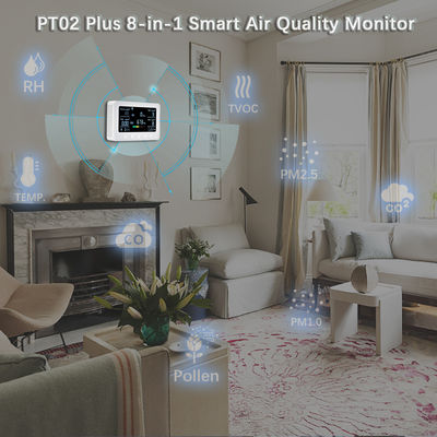 좋은 가격 Wi-Fi Air Quality Monitor Detects Pollen, TVOC, CO, CO2, PM2.5, 1.0, Temp. and RH, Air Quality Sensor & IoT Controller for Home 온라인으로