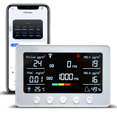 품질 2.4GHz WiFi 실내 스마트 공기 질 모니터 PM2.5 PM1.0 학교 및 교실용 공장