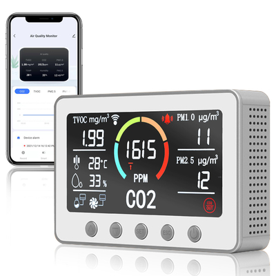 실내 스마트 공기 질 센서 모니터 와이파이 CO2 TVOC PM2를 프로그래밍 할 수 있습니다.5