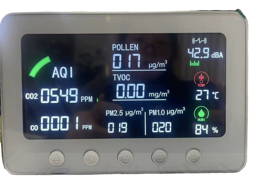 스마트 와이파이 IAQ 모니터 다중 매개변수 공기질 모니터, TVOC PM1.0/2.5 CO CO2 포함, 가정, 사무실 및 실내 공간용