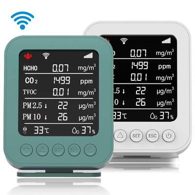 좋은 가격 Smart Tuya WiFi Air Quality Monitor Detects CO2/PM2.5/HCHO/TVOC  Temperature Humidity with NDIR Sensor 온라인으로