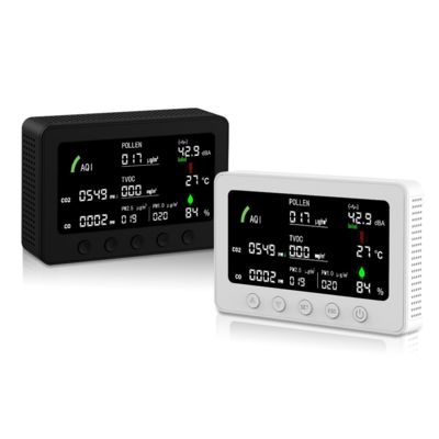 좋은 가격 10-in-1 IoT 공기질 감지기 - 고정밀 PM1.0/CO2/소음/AQI 센서, APP 원격 모니터링, CE FCC 인증 온라인으로