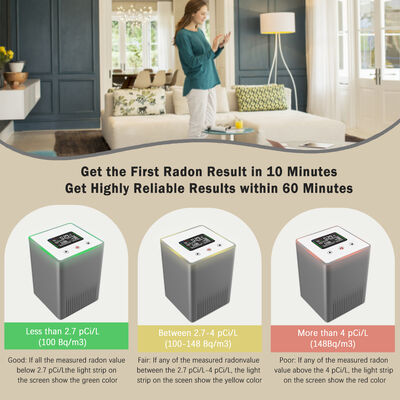LCD 디스플레이를 가진 휴대용 스마트 라돈 가스 탐지기 - 지하 및 사무실 공기 품질에 대한 즉각적인 결과