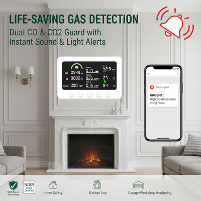 좋은 가격 10-in-1 전문가용 공기질 측정기: Tuya 앱 제어 및 RS485 스마트 홈 연동 실시간 CO2, PM2.5, TVOC, CO 측정기 온라인으로